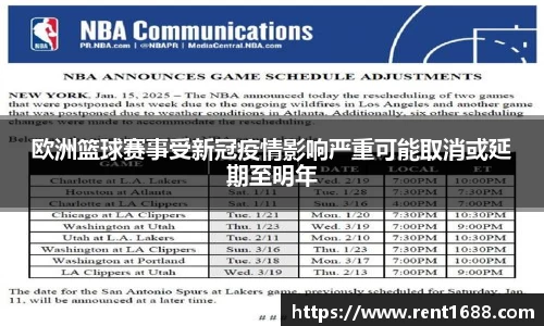 欧洲篮球赛事受新冠疫情影响严重可能取消或延期至明年